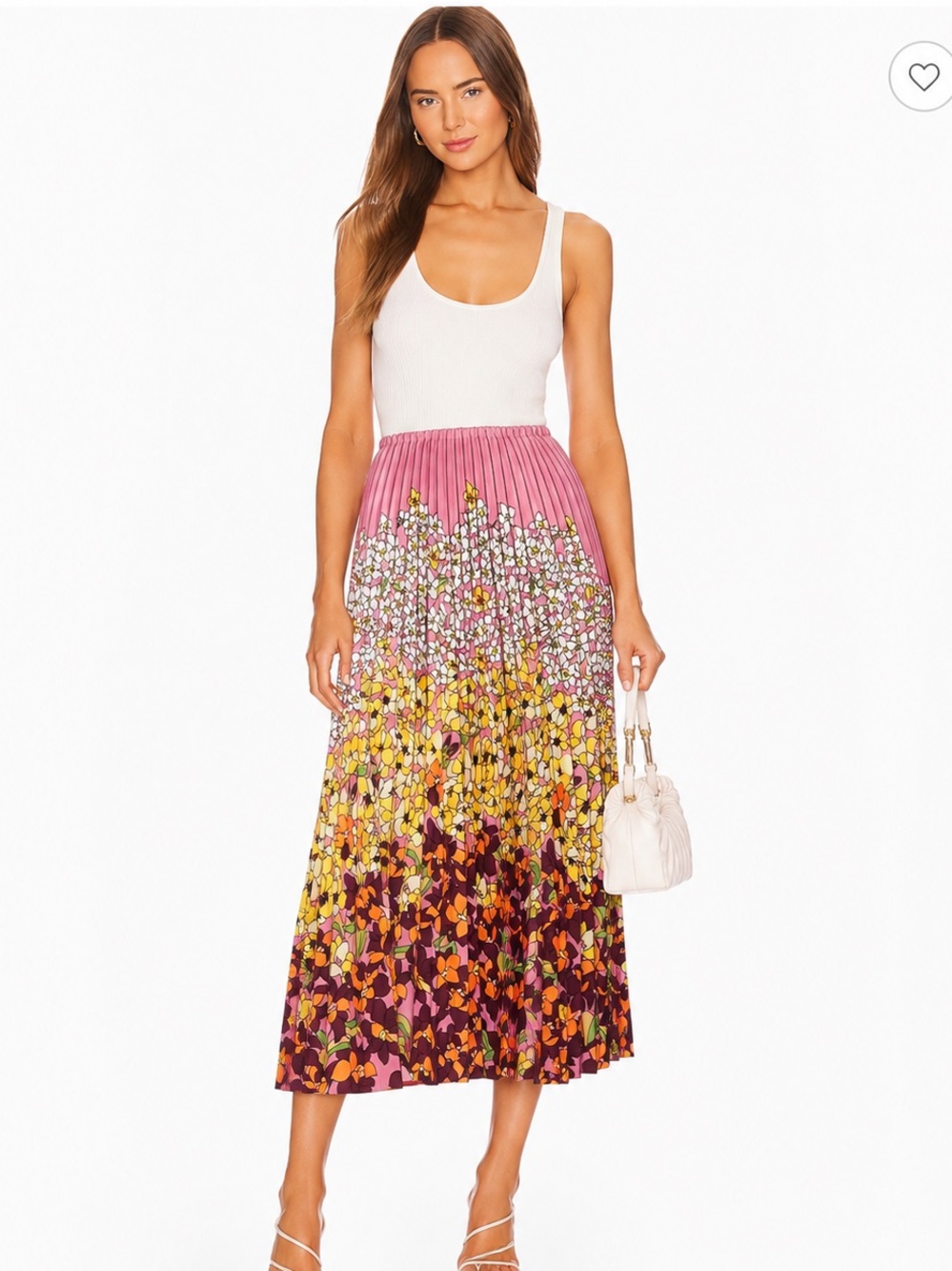 EP IK Floral Pleated Midi Skirt – Size Small